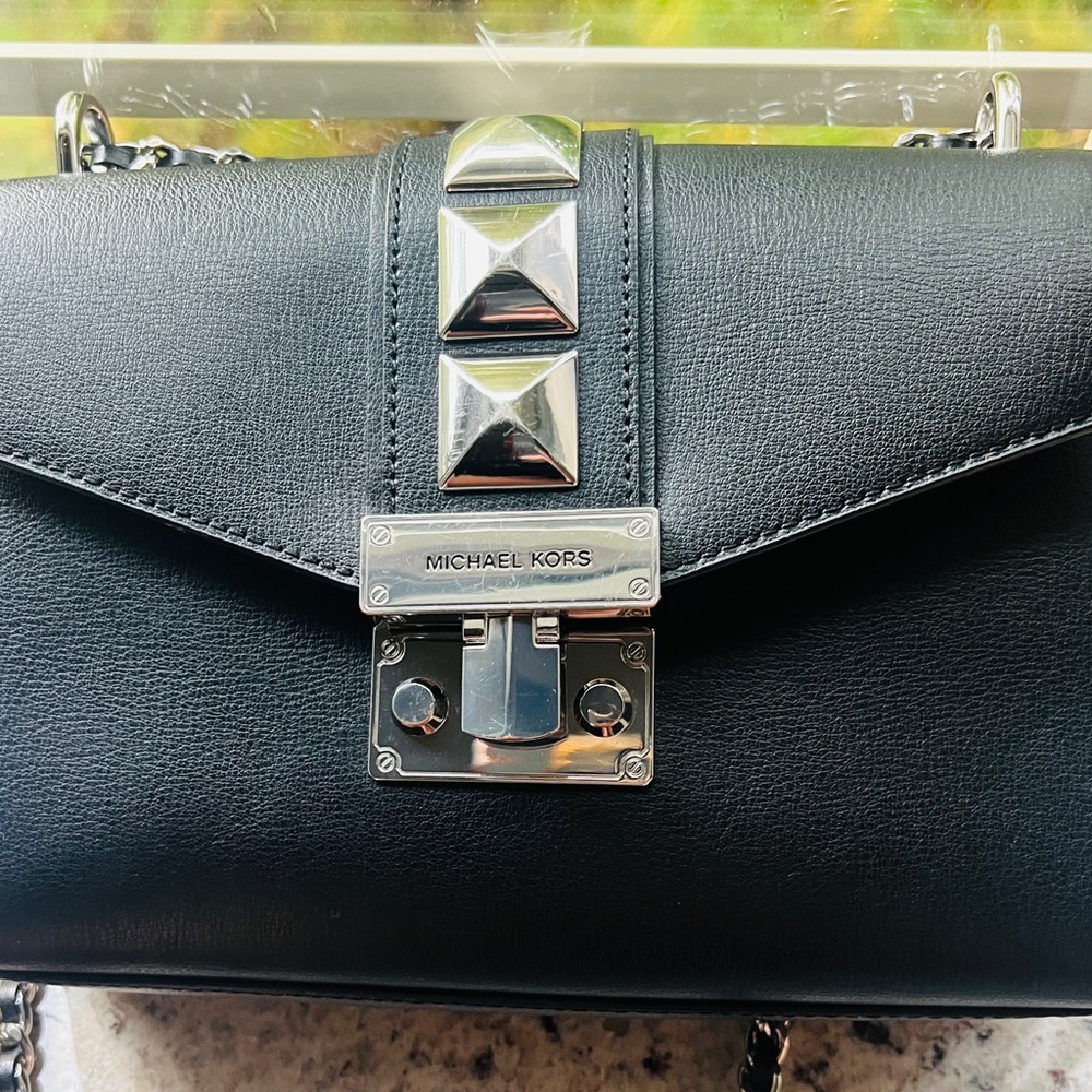 Michael Kors Black Leather Crossbody Bag